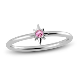 Juliette Maison Natural Pink Tourmaline Starburst Ring 10K White Gold