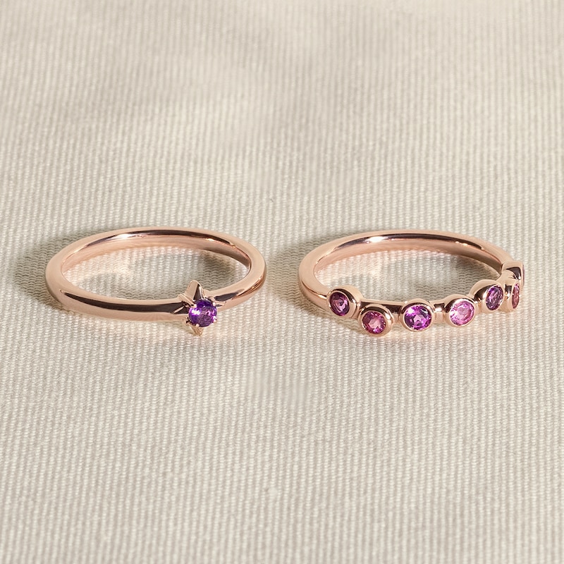 Main Image 4 of Juliette Maison Natural Pink Tourmaline Starburst Ring 10K White Gold