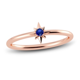 Juliette Maison Natural Blue Sapphire Starburst Ring 10K Rose Gold