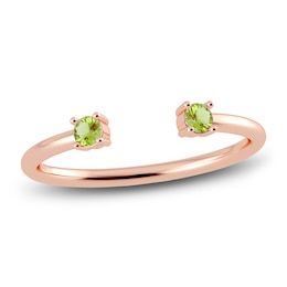 Juliette Maison Natural Peridot Cuff Ring 10K Rose Gold