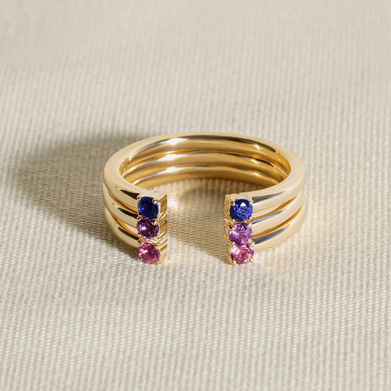 Main Image 4 of Juliette Maison Natural Peridot Cuff Ring 10K Rose Gold