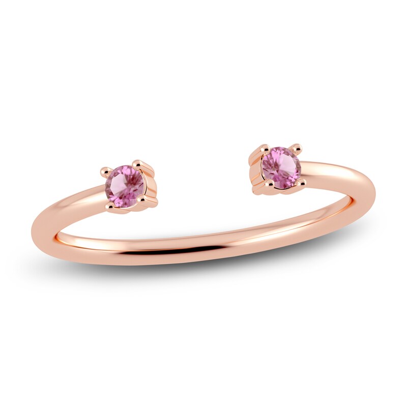 Main Image 1 of Juliette Maison Natural Pink Tourmaline Cuff Ring 10K Rose Gold