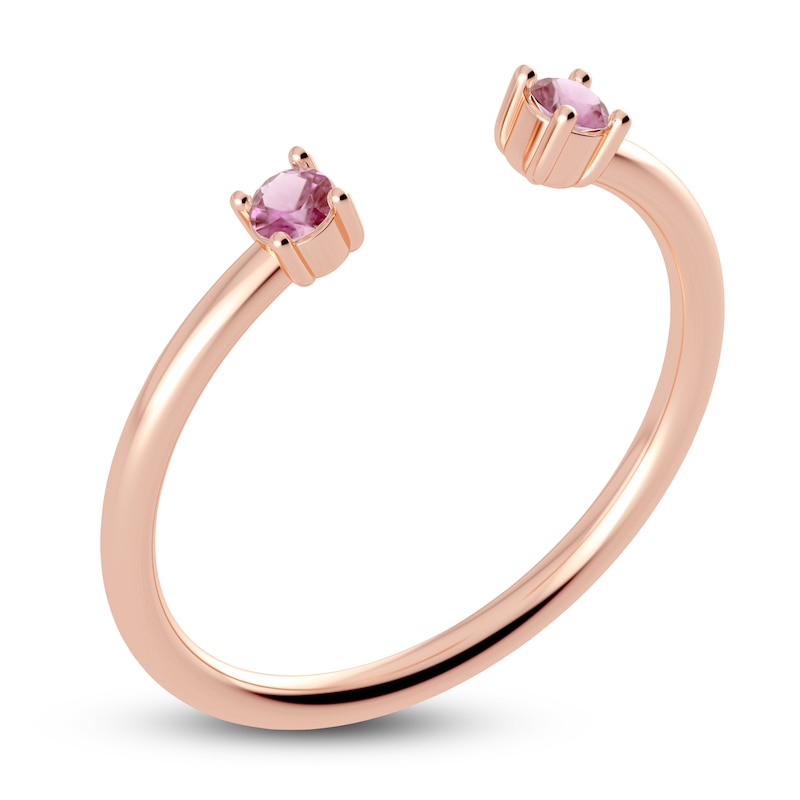 Main Image 2 of Juliette Maison Natural Pink Tourmaline Cuff Ring 10K Rose Gold
