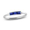 Thumbnail Image 1 of Juliette Maison Natural Blue Sapphire Baguette Bar Ring 10K White Gold