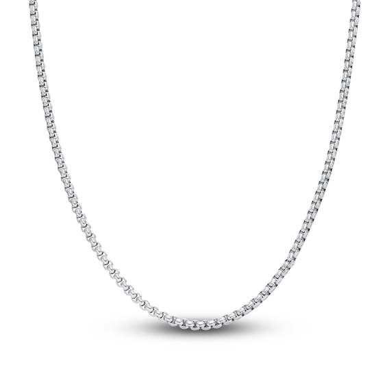 Men's Solid Box Chain Necklace Stainless Steel 24" 3mm