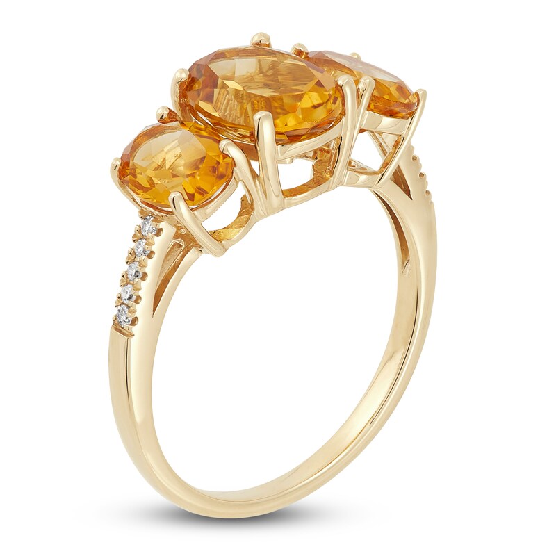 Main Image 2 of Natural Citrine Ring 1/20 ct tw Diamonds 10K Yellow Gold