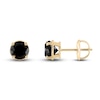 Thumbnail Image 2 of Black Diamond Solitaire Stud Earrings 1 ct tw Round 10K Yellow Gold
