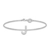 Thumbnail Image 1 of Juliette Maison Diamond Station Name Bracelet 1/8 ct tw Round 10K White Gold
