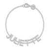 Thumbnail Image 1 of Juliette Maison Diamond Station Name Bracelet 1/8 ct tw Round 10K White Gold