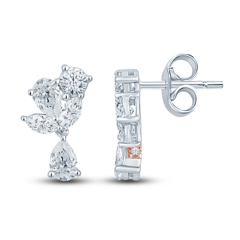 Main Image 1 of Pnina Tornai Diamond Earrings 1-1/3 ct tw Pear/Marquise/ Round 14K White Gold