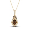 Thumbnail Image 1 of Le Vian Natural Chocolate Quartz Pendant Necklace 3/8 ct tw Diamonds Round 14K Honey Gold 18"