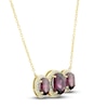Thumbnail Image 2 of Natural Rhodolite Garnet Necklace 1/4 ct tw Diamonds 10K Yellow Gold 18"