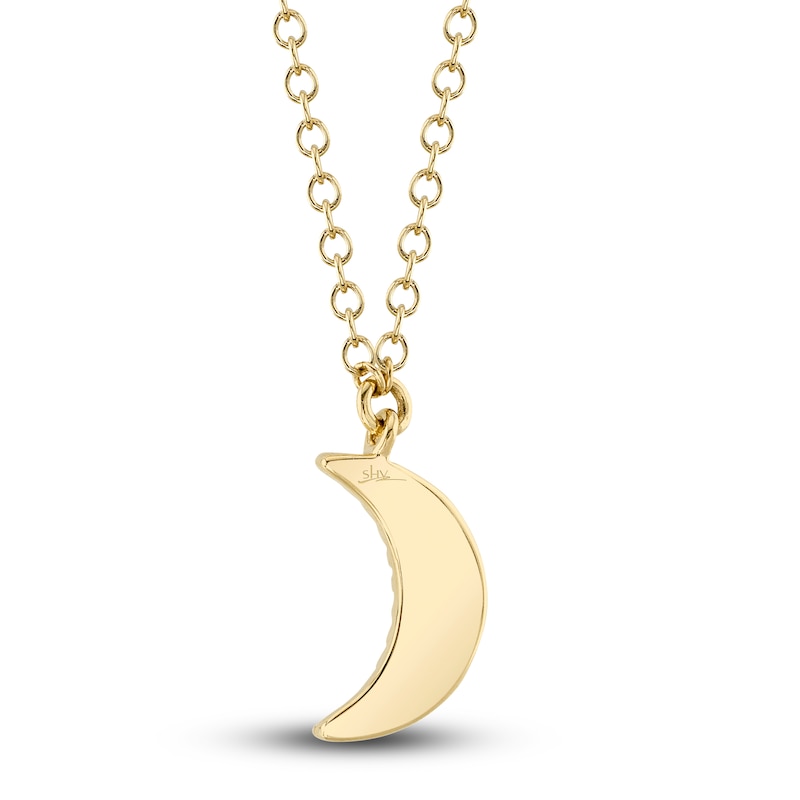 Main Image 3 of Shy Creation Moon Necklace Diamond Accents 14K Yellow Gold 18" SC55002688