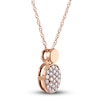 Thumbnail Image 2 of Diamond Pendant Necklace 1/10 ct tw Round 10K Rose Gold 18"