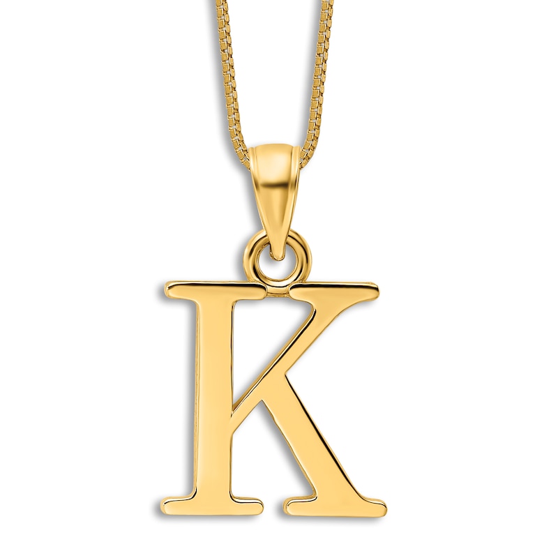 Main Image 1 of Initial K Necklace 14K Yellow Gold 18"