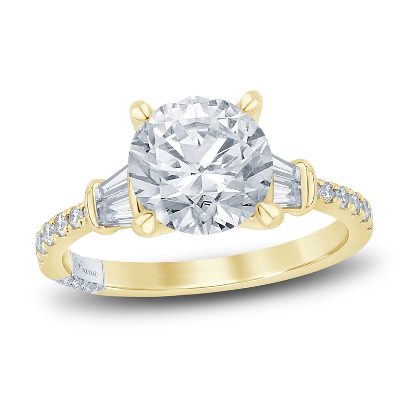 Main Image 1 of Pnina Tornai Diamond Engagement Ring 2-3/8 ct tw Round/Baguette 14K Yellow Gold