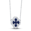 Thumbnail Image 2 of Kallati Round-Cut Natural Blue Sapphire Necklace 1/8 ct tw Diamonds 14K White Gold 18"