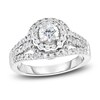 Thumbnail Image 1 of Diamond Halo Engagement Ring 1-1/10 ct tw Round 14K White Gold