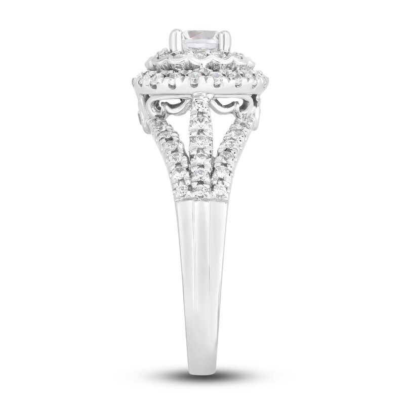 Main Image 2 of Diamond Halo Engagement Ring 1-1/10 ct tw Round 14K White Gold