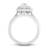 Thumbnail Image 3 of Diamond Halo Engagement Ring 1-1/10 ct tw Round 14K White Gold
