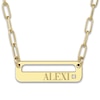 Thumbnail Image 1 of Engravable High-Polish Circle Necklace Diamond Accents 14K Yellow Gold 18" 26mm