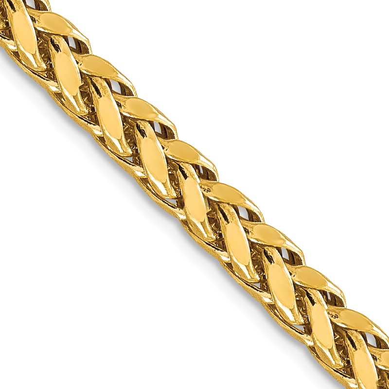 Main Image 1 of Semi-Solid Round Wheat Chain Necklace 14K Yellow Gold 24" 5mm