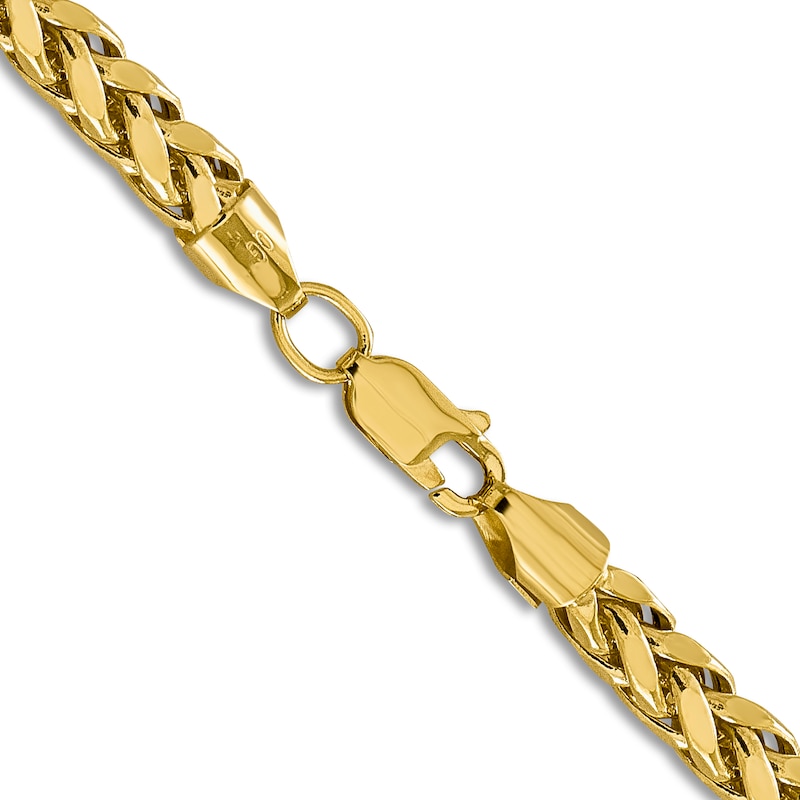 Main Image 3 of Semi-Solid Round Wheat Chain Necklace 14K Yellow Gold 24" 5mm