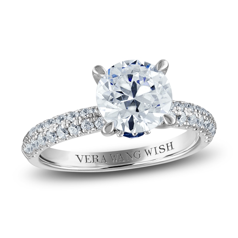 Vera Wang WISH Diamond Engagement Ring 2-1/2 ct tw Round 18K White Gold