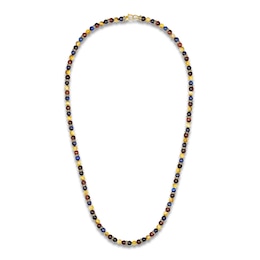 1933 by Esquire Men's Natural Tiger's Eye Necklace 18K Yellow Gold-Plated Sterling Silver 28"