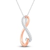 Thumbnail Image 2 of Diamond Infinity Pendant Necklace 1/10 ct tw Round 14K Two-Tone Gold 18"