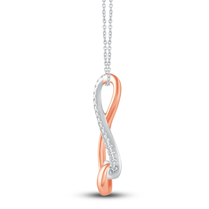 Main Image 3 of Diamond Infinity Pendant Necklace 1/10 ct tw Round 14K Two-Tone Gold 18"