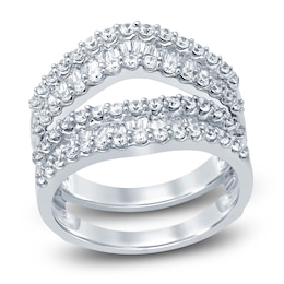 Diamond Anniversary Enhancer Band 1-1/4 ct tw Round/Baguette 14K White Gold