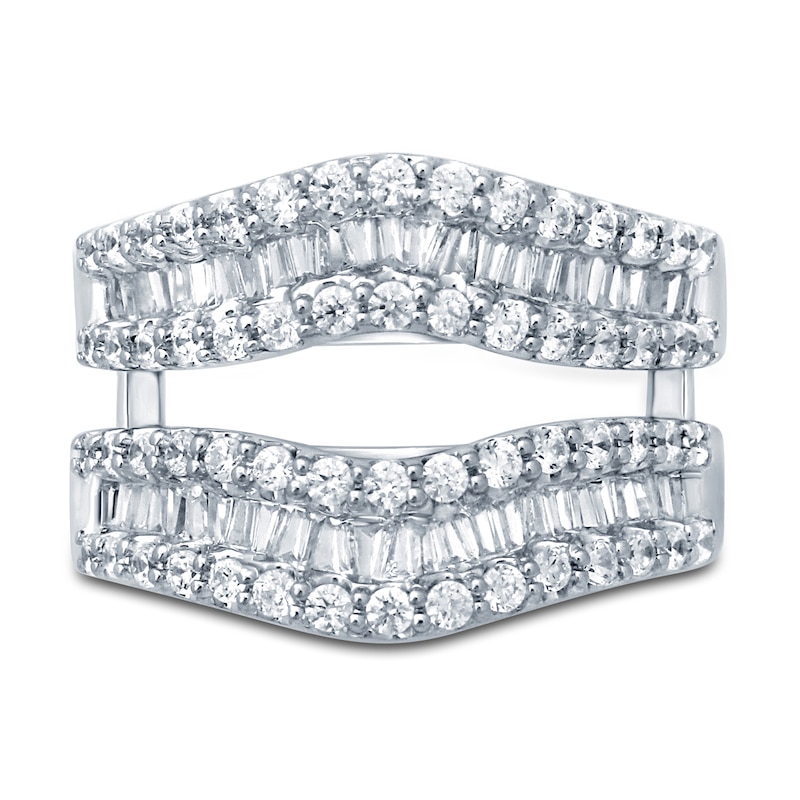 Main Image 3 of Diamond Anniversary Enhancer Band 1-1/4 ct tw Round/Baguette 14K White Gold