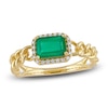 Thumbnail Image 0 of Natural Emerald Ring 1/10 ct tw Diamonds 14K Yellow Gold