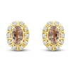 Thumbnail Image 0 of Natural Morganite Stud Earrings 1/10 ct tw Diamonds 10K Yellow Gold