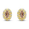 Thumbnail Image 1 of Natural Morganite Stud Earrings 1/10 ct tw Diamonds 10K Yellow Gold