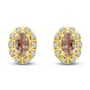 Thumbnail Image 0 of Natural Morganite Stud Earrings 1/10 ct tw Diamonds 10K Yellow Gold