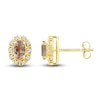 Thumbnail Image 1 of Natural Morganite Stud Earrings 1/10 ct tw Diamonds 10K Yellow Gold
