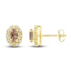 Thumbnail Image 2 of Natural Morganite Stud Earrings 1/10 ct tw Diamonds 10K Yellow Gold