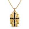 Thumbnail Image 0 of 1933 by Esquire Men's Natural Black Spinel Pendant Necklace 18K Yellow Gold-Plated Sterling Silver 22"