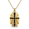 Thumbnail Image 1 of 1933 by Esquire Men's Natural Black Spinel Pendant Necklace 18K Yellow Gold-Plated Sterling Silver 22"