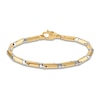Thumbnail Image 1 of LUSSO by Italia D'Oro Men's Solid Link Chain Bracelet 14K Two-Tone Gold 8.5" 4.0mm