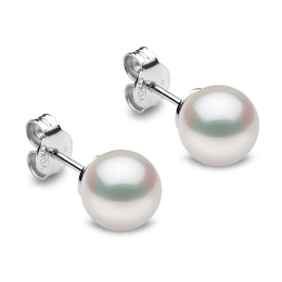 Yoko London White Akoya Cultured Pearl Stud Earrings 18K White Gold