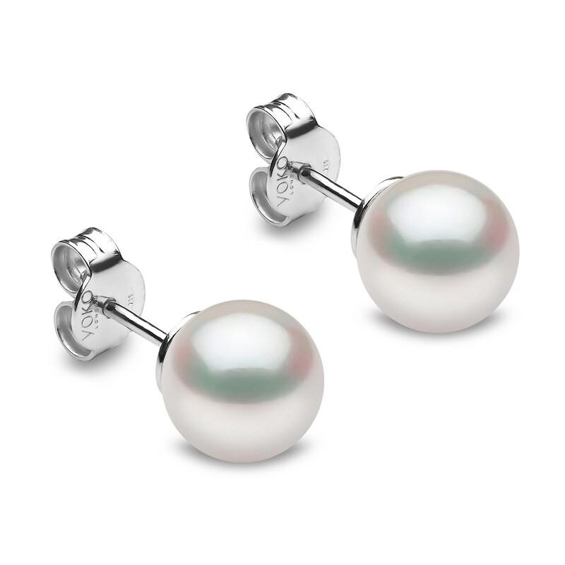 Main Image 1 of Yoko London White Akoya Cultured Pearl Stud Earrings 18K White Gold