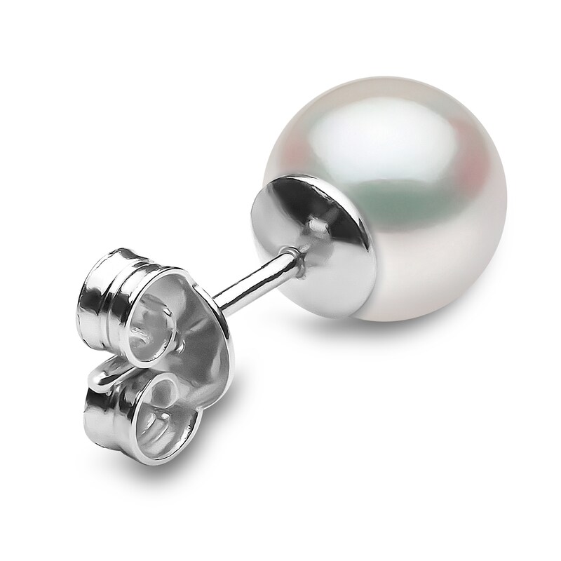 Main Image 3 of Yoko London White Akoya Cultured Pearl Stud Earrings 18K White Gold