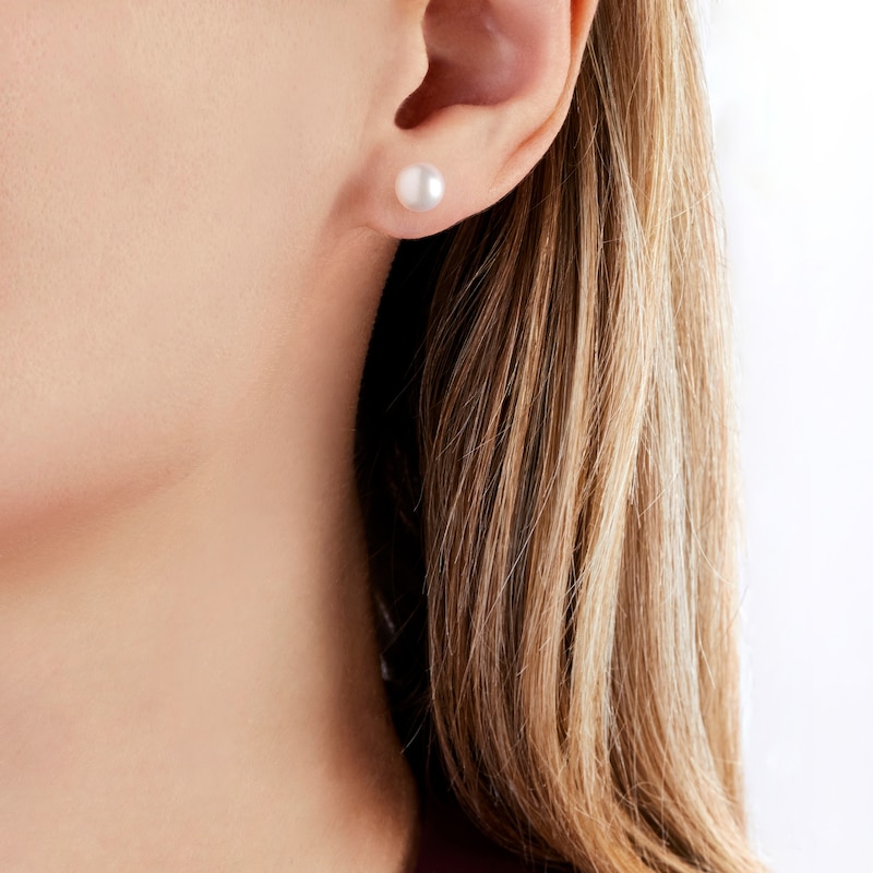 Main Image 4 of Yoko London White Akoya Cultured Pearl Stud Earrings 18K White Gold