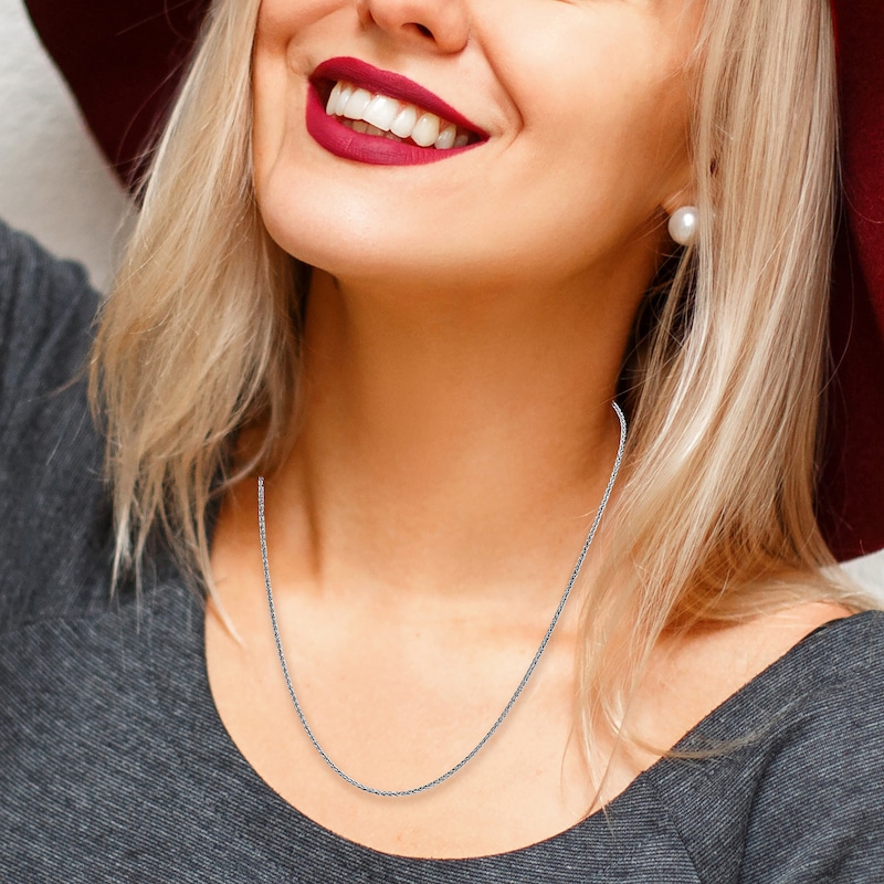 Main Image 4 of High-Polish Wheat Chain Necklace Platinum 18" 2.0mm