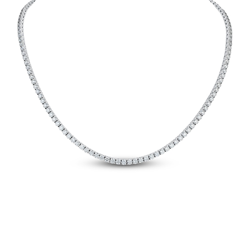 A Link Diamond Opera Necklace 6-1/3 ct tw Round 18K White Gold 16"