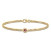 Thumbnail Image 1 of Natural Ruby Curb Bracelet 14K Yellow Gold 7.25"
