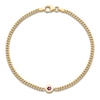 Thumbnail Image 2 of Natural Ruby Curb Bracelet 14K Yellow Gold 7.25"